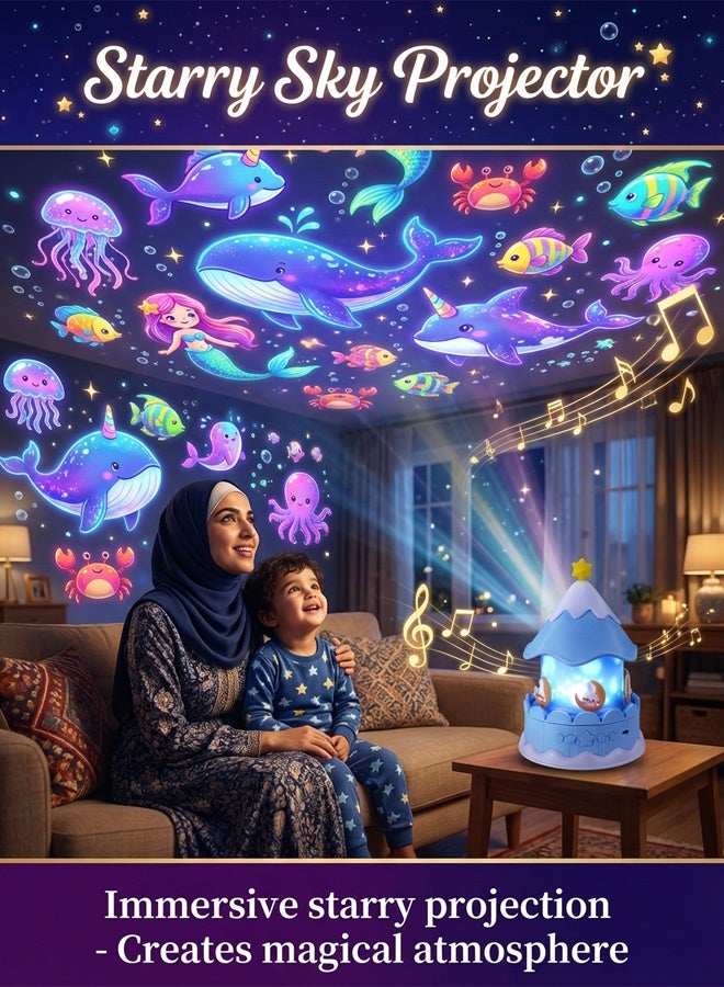 جودي بلاي مصباح عرض للأطفال على شكل كاروسيل - أزرق - قابل للتوصيل بالكهرباء يتميز هذا المصباح بـ 21 مجموعة أفلام و 3 ألوان إضاءة، ويقدم 21 مشهدًا مميزًا بما في ذلك السماء المرصعة بالنجوم لتهدئة الأطفال للنوم، وحيدات القرن الحالمة، ومناظر المحيط، واحتفالات أعياد الميلاد، والموضوعات التعليمية، والرسوم الحيوانية. استمتع برفقة رومانسية جديدة كل ليلة. - Image 4